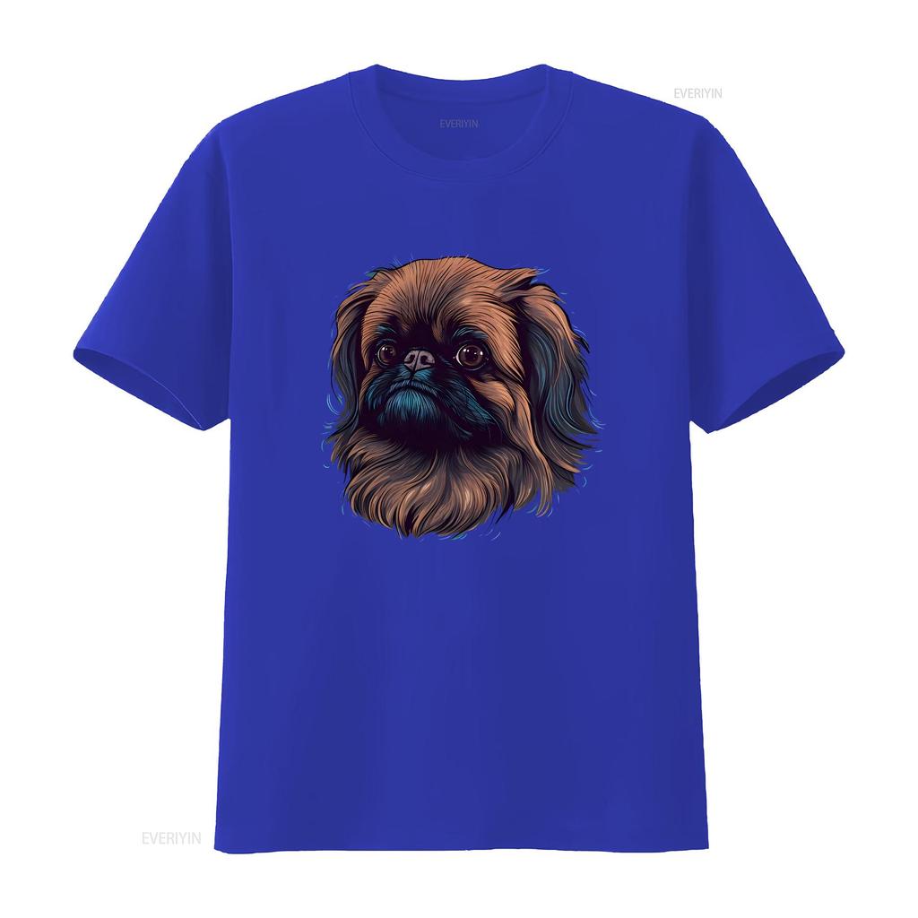 Pekingese T Shirt Lion Dog Mom Dad Owner  Vintage Washed Streetwear Comfortable Breathable Slightly Homme Stylish
