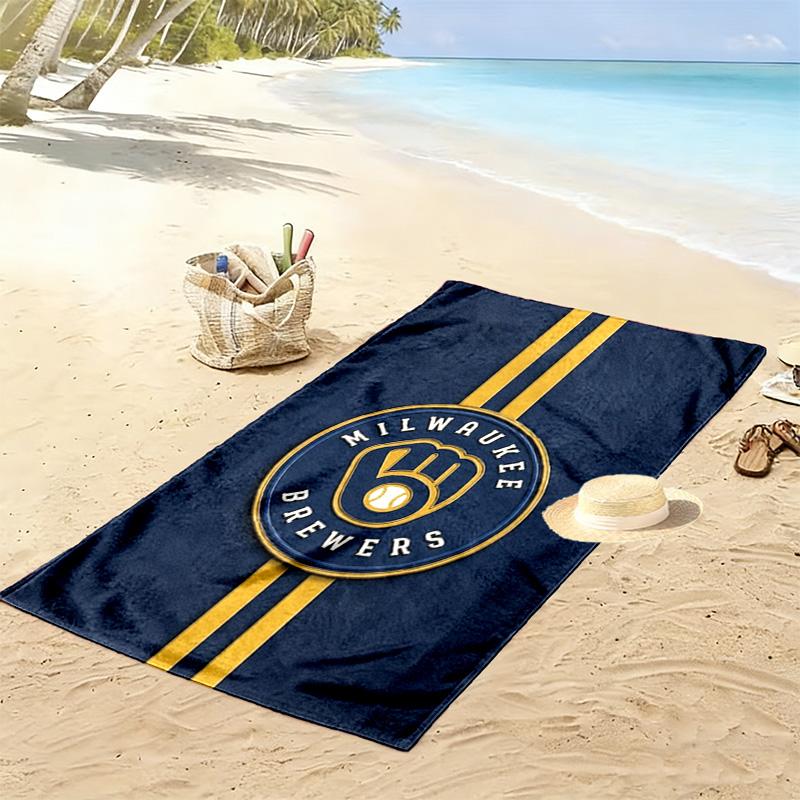 Milwaukee Brewers Print Strandtuch, Großes Weiches Schnelltrocknendes Handtuch für Strand Camping Schwimmen