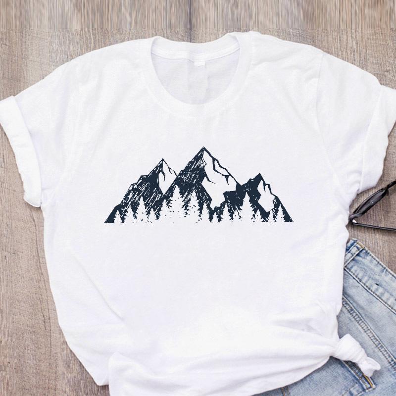 

Moon And Trees Printed Tshirt New Arrival Women s Summer Funny 100% Polyester T Shirt Crooked Moon Designed Tshirts S білий