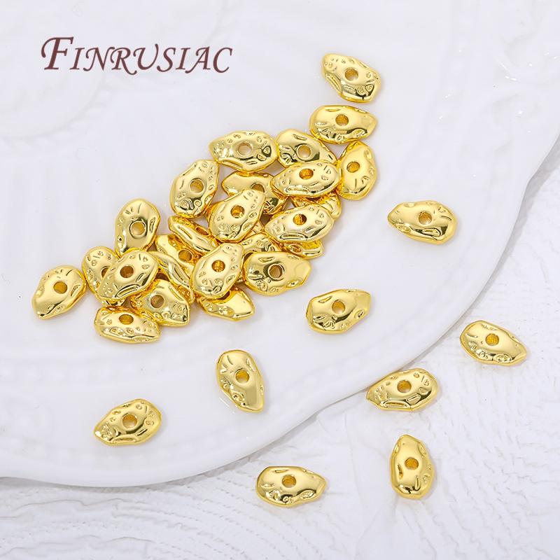 9.4x6mm 18K Gold Plated Irregular Spacer Beads For Jewelry,Metal Separator Beads DIY Bracelets&Necklaces Making Accessories