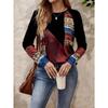 Autumn Women's T-Shirt Casual Long Sleeve Stripe Pattern Print Street O Neck Female Oversized Clothing Outdoor Vintage T Shirts