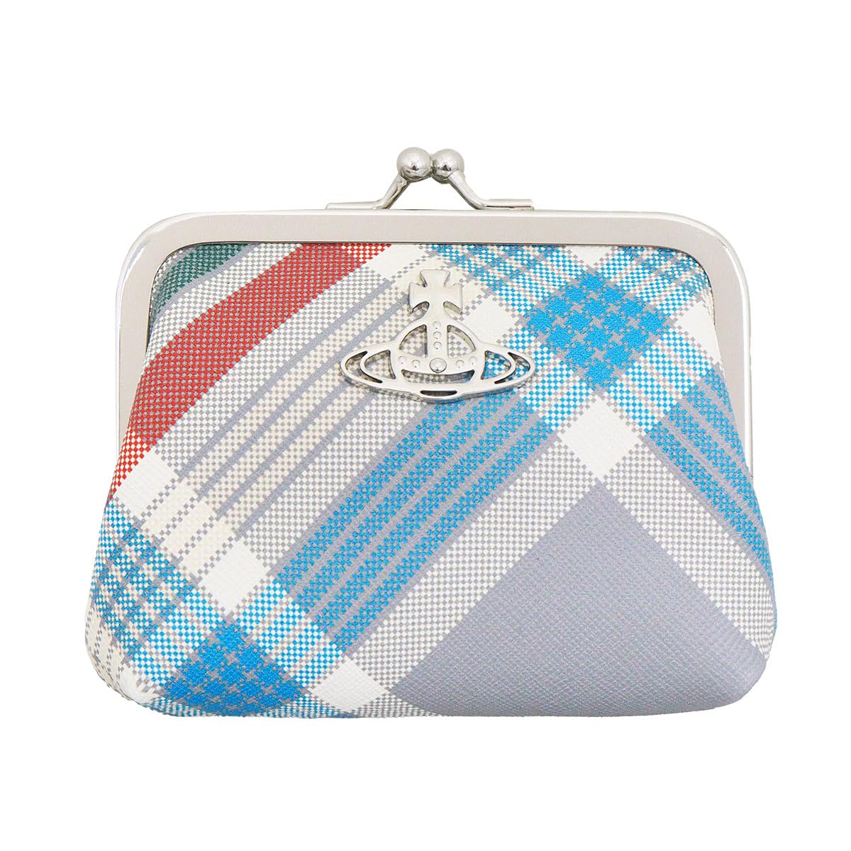 

Vivienne Westwood Bifold Wallet Madras Check Saffiano Leather Print Frame Coin Wallet for Women (52010005U L0057) [Brand Name] [Used]