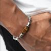 Handmade Retro Tigers Eye Beaded Bracelet Adjustable Wristchain Jewelry For Men Fashion Statement Accessories