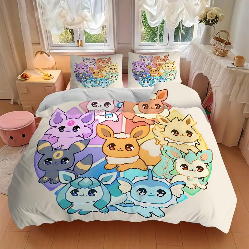 3pcs Black Pumpkin and Cat Quilt Cover Set - Soft & Comfortable Polyester Fabric, All-Season Breathable Comforter Set For 1 Quilt Cover & 2 Pillo
