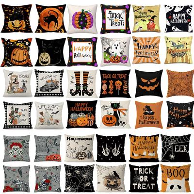 New Halloween Decoration Home Linen Pillowcase Funny Pumpkin Head Sofa Pillowcase Combination