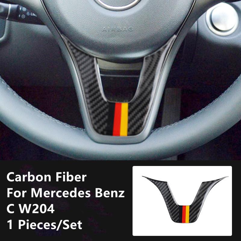 Cubierta de modificación Interior de coche de fibra de carbono, tiras embellecedoras, pegatinas decorativas para Mercedes Benz C W204, Interior de coche