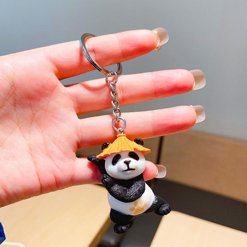 Kreslená Panda Přívěsek na Klíče Roztomilý Přívěsek Panda Kroužek na Klíče Vynikající Všestranné Doplňky pro Dekoraci Batohu Dárky