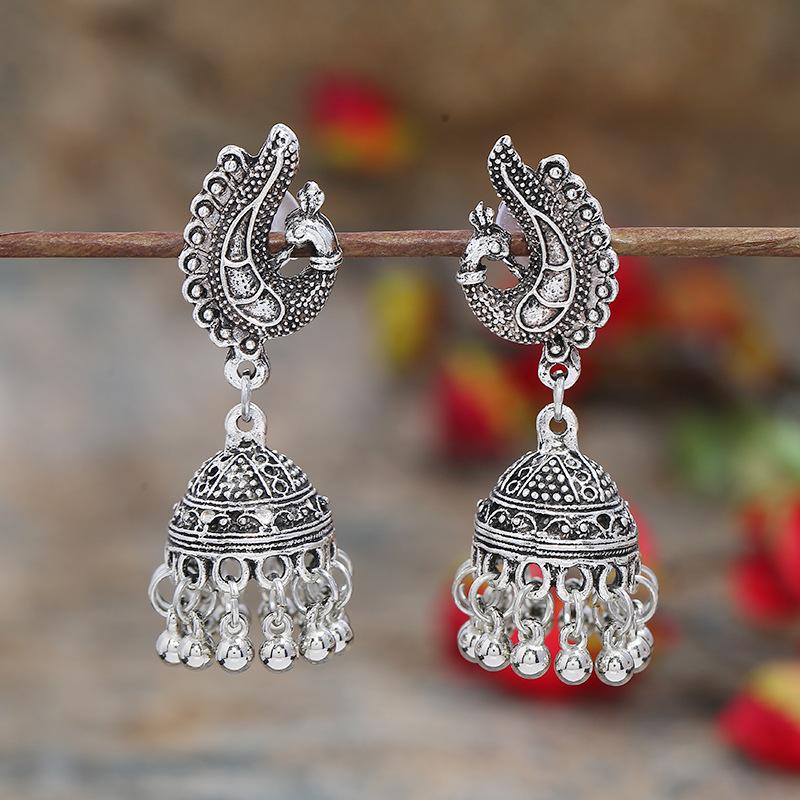 Vintage Indische Thailändische Vogel Laterne Quasten Ohrringe Temperamentvolle Weibliche Persönlichkeit Vielseitige Ohrringe Feiertags Ohrschmuck