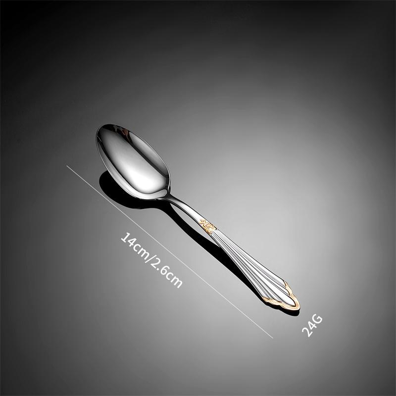 Palace Embossed 304 Stainless Steel Cutlery Set Gold Plated Wedding Table Decoration Forks and Spoons Knifves Luxury Dinnerware