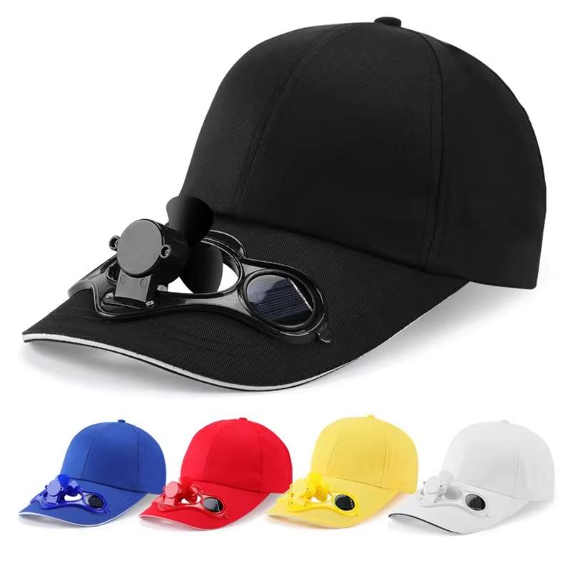 Solar Fan Hat for Men Women - Sun Protection Summer Cooling Cap with USB Rechargeable Fan, UV Sunshield, Adjustable & Breathable