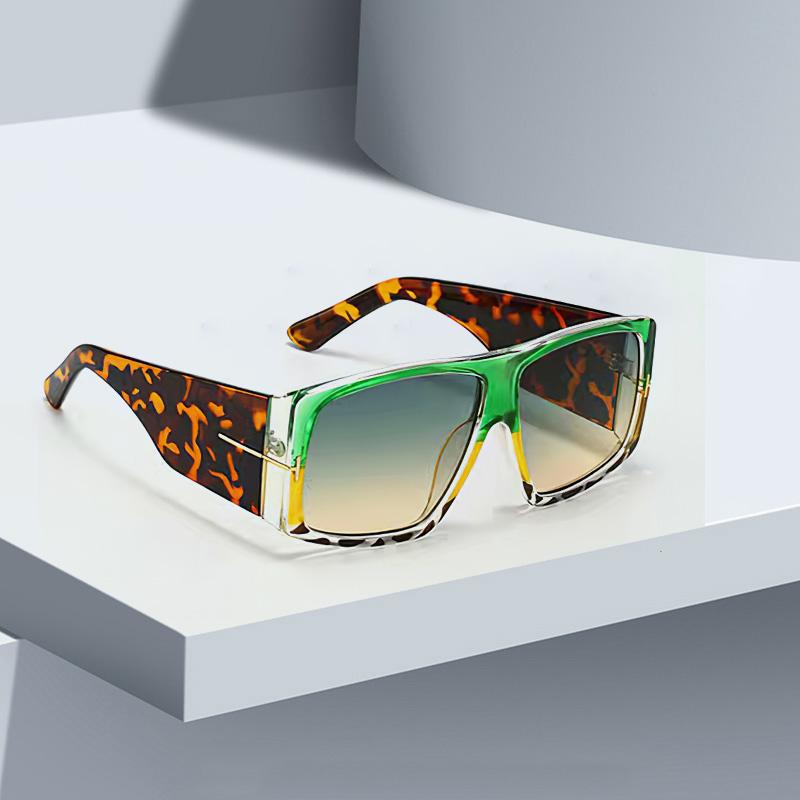 New in Sun Glasses for Women Modern Minimalist Style with Black Orange Lenses Golden Decorative Strips for Glasses Women