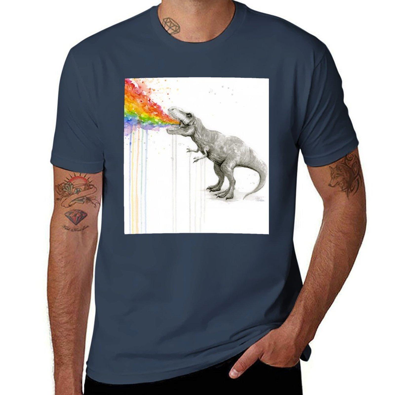 Trex Rainbow Puke Tshirt Quick Dry Travel Tshirt S