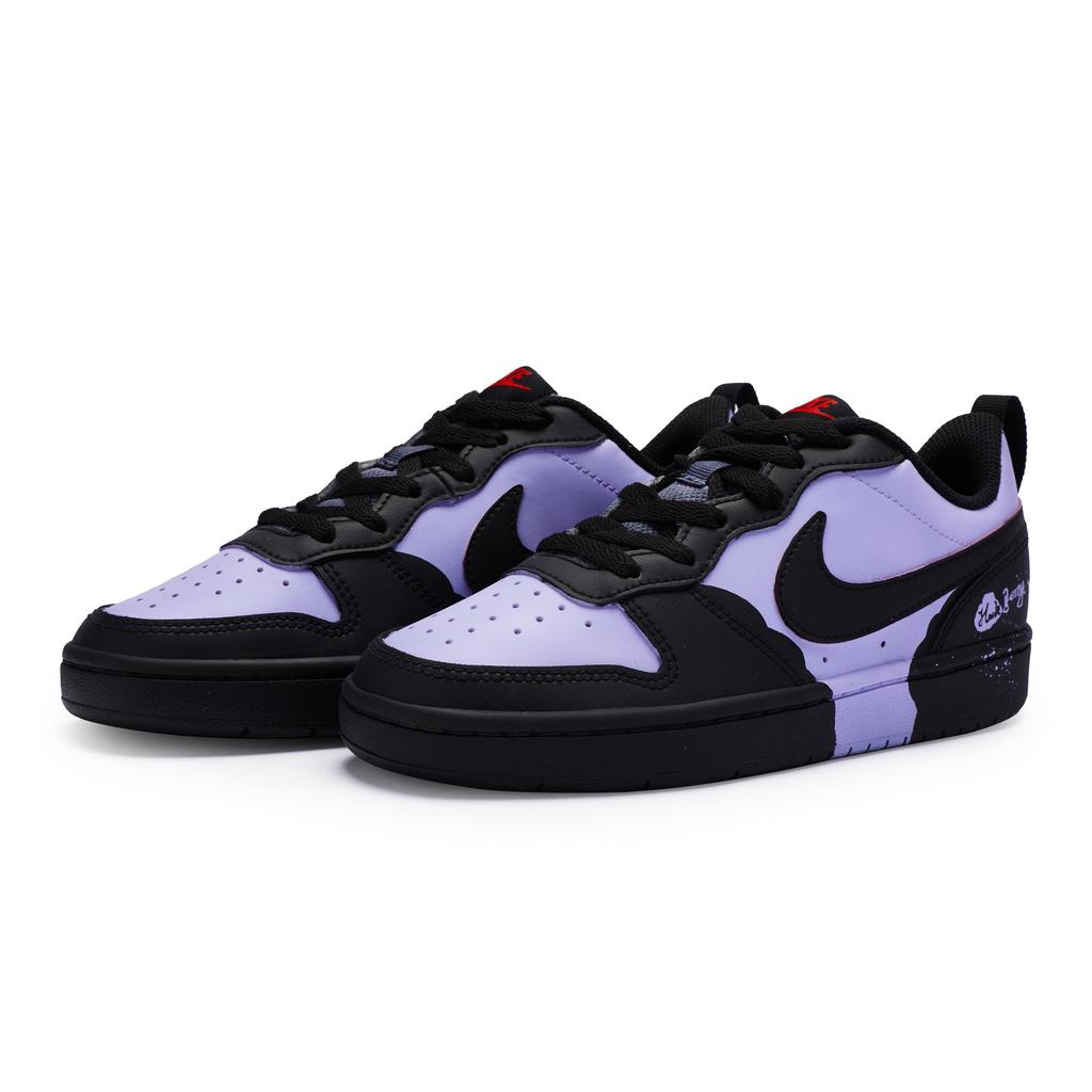 Nike Court Borough Slip Resistant Low top Skateboard Shoes Women's Black Purple BQ5448-110(Team80-S-BOX)