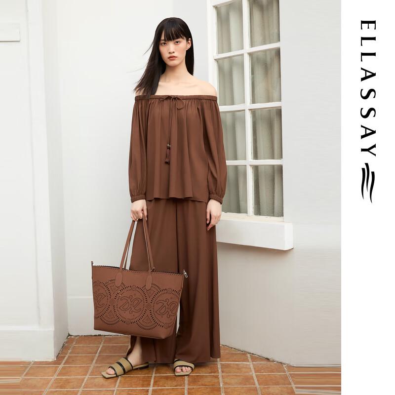 ELLASSAY 2025 Early Autumn Off-Shoulder Silk Blend Blouse