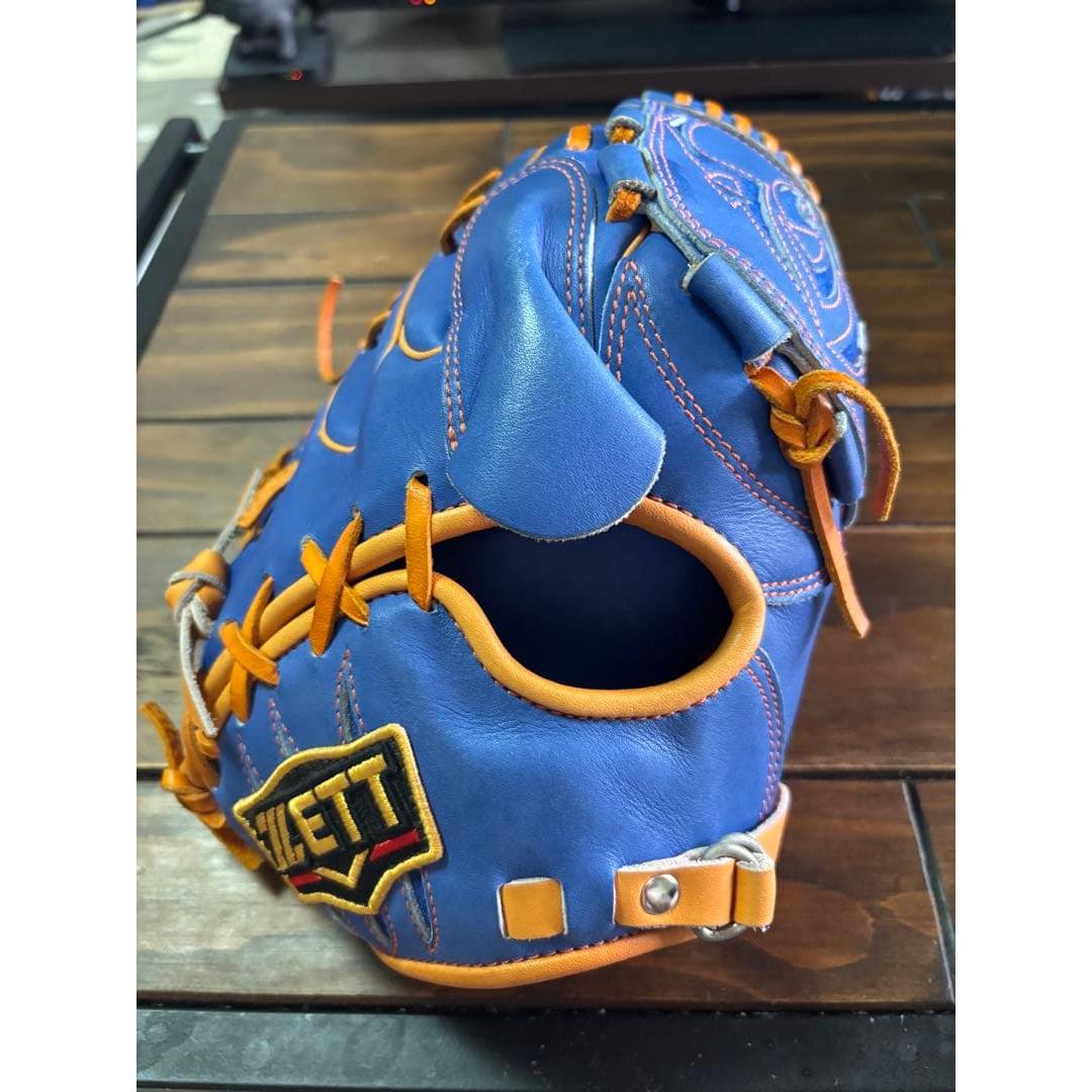 Used ZETT PROSTATUS Softball Gloves Blue Fujinami Pitcher Model