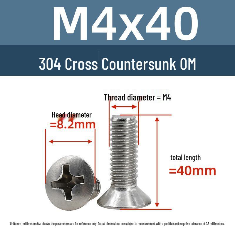 Yigu Stainless Steel Phillips Countersunk Screws M2-M6 Fasteners
