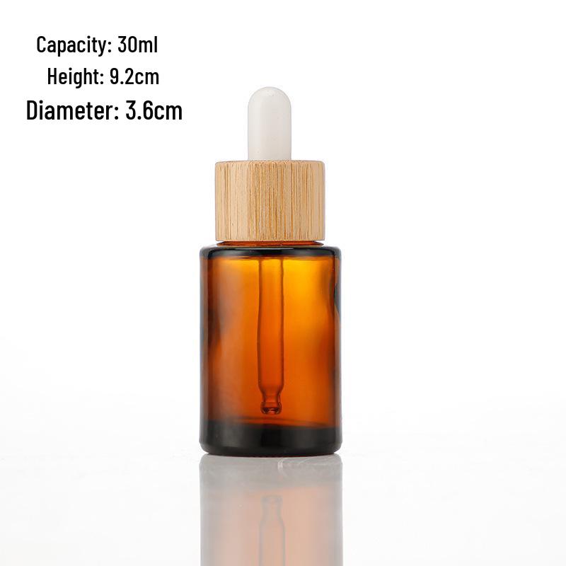 Brown Flat Shoulder Thick Glass Essential Oil Dropper Bottle for Cosmetics and Perfume