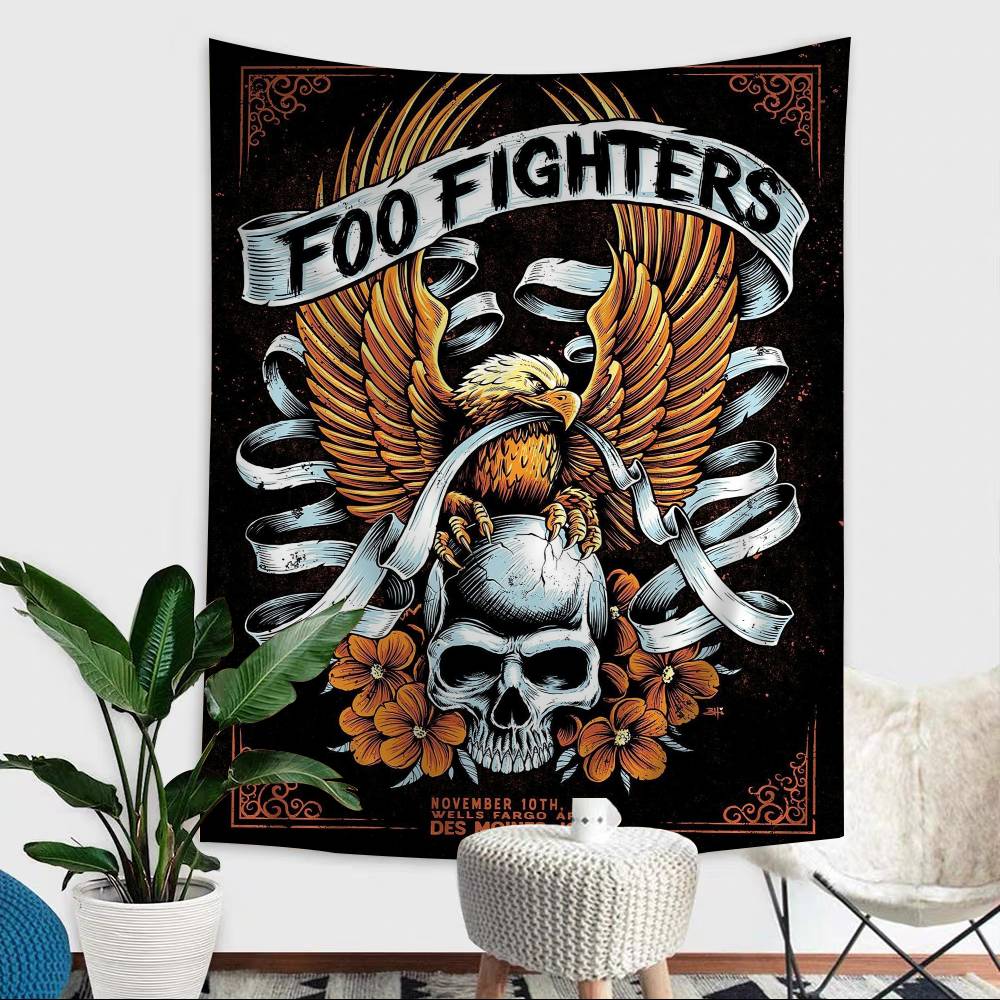 Foo Fighters Band Anime Tapestry For Living Room Home Dorm Decor Home Decor