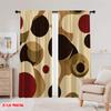 2pcs,2D Plane Printing Popular Curtains Retro Circles Versatile Polyester Fabric (without Rod) Decorations Inside Perfect for