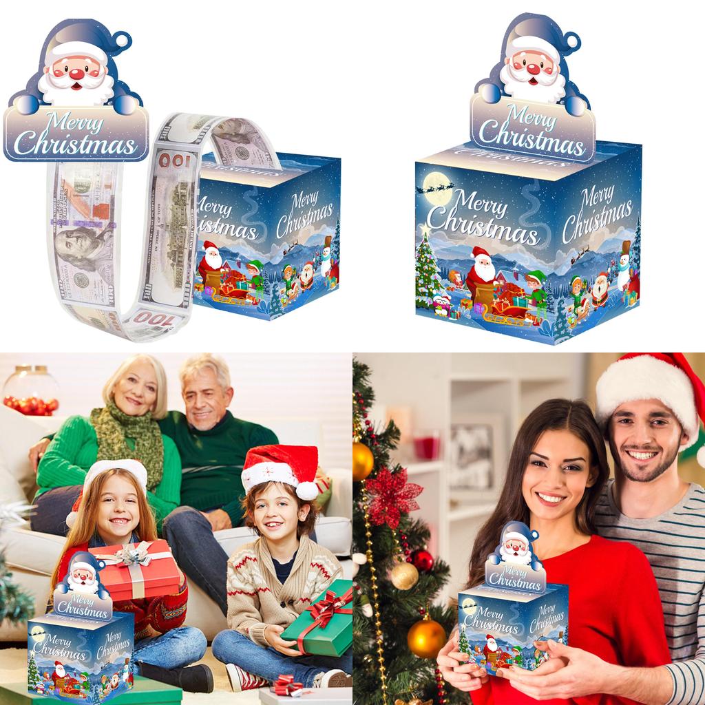 Christmas Claus Santa Party Props Gift Box With Paper Material Decor Events