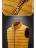 Men's Light Cotton Ribbed Zipper Vest with Pockets for Autumn and Winter