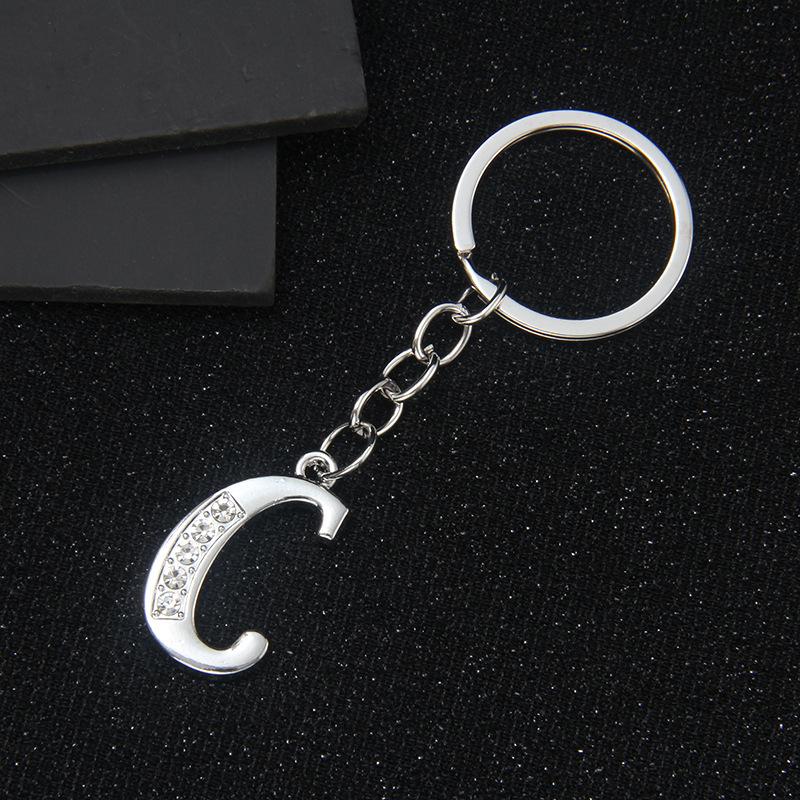 Simple Personality 26 Letters Versatile Keychain European and American New English Creative Luggage Keyring