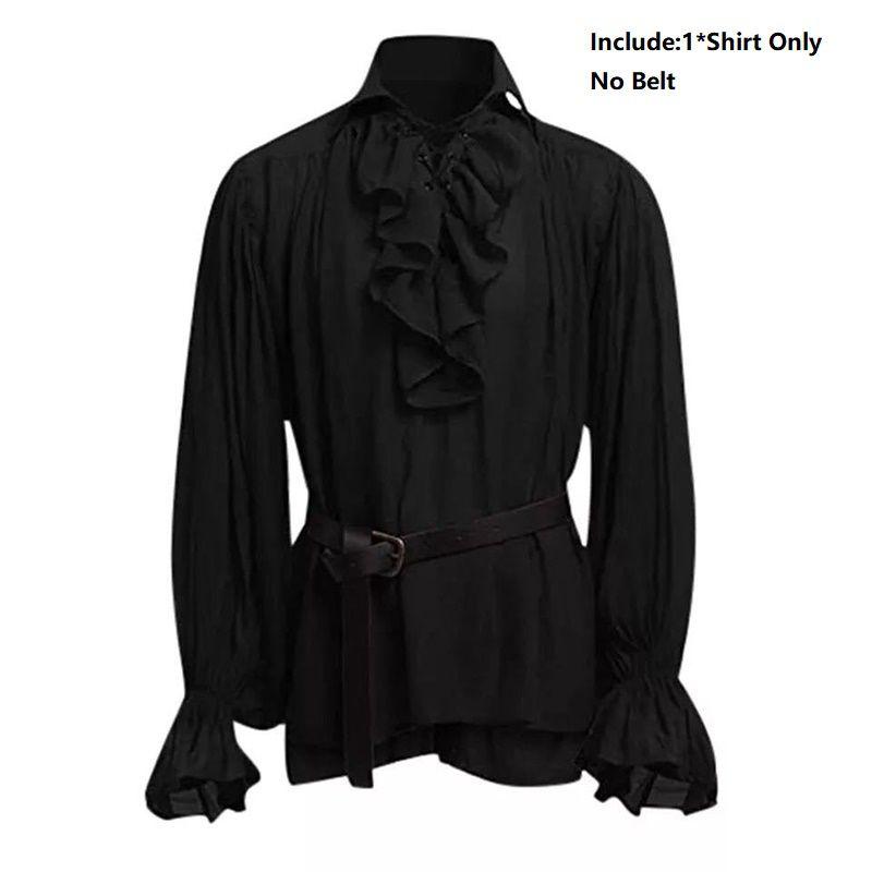 Classic Men Medieval Renaissance Pirate Shirt With Long Sleeve Stylish Design