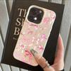 Cute Pink Bow Pattern Lychee Texture Phone Case For iPhone 17 16 15 14 Plus 13 12 11 Pro Max 17Air X XR XS Shockproof Soft Cover