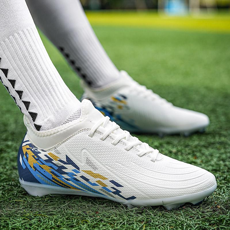 New Men Kids Soccer Shoes Cleats Football Boots Sports Long Studs Shoes for Training Competition