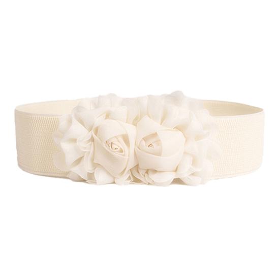 Belt Elastic Double-flower Fabric Wide Elastic Waist Belt for Party