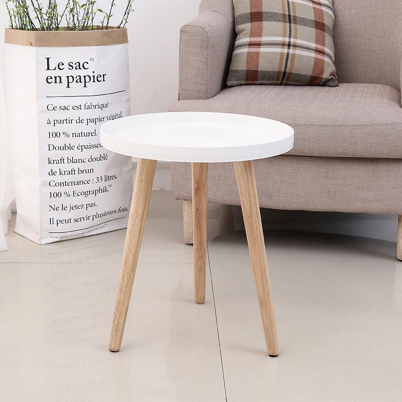 Pine Wood Triangle Side Table - Creative Small Round Corner Coffee Table