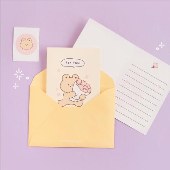 Ocheck hřejivá zpráva mini karta, populární fráze v Koreji