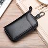 Men's Large Capacity Genuine Cowhide Key and Card Holder with Zipper