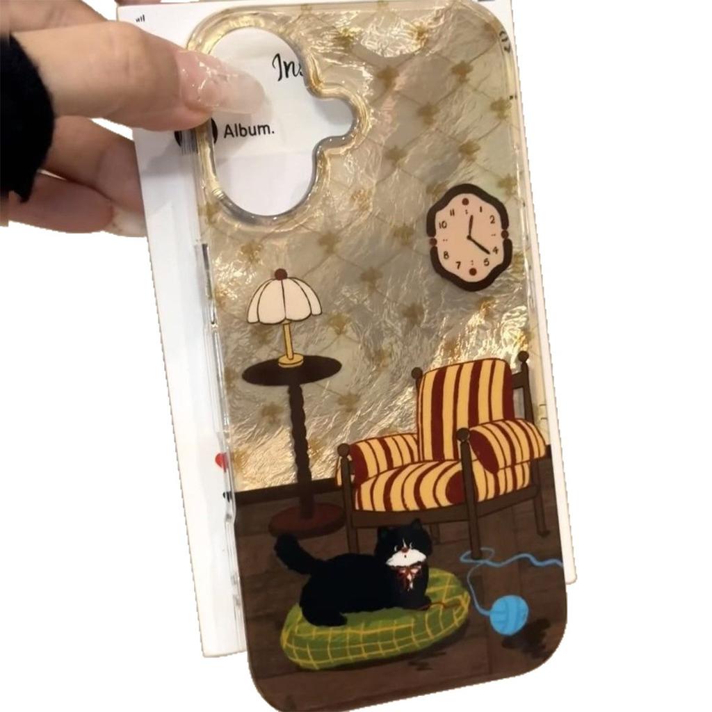 For Apple Mobile Phone Protective Cover Half-packed Feather Yarn Mobile Phone Case 14promax Mobile Phone Case for IPhone15imd Mobile Phone Case