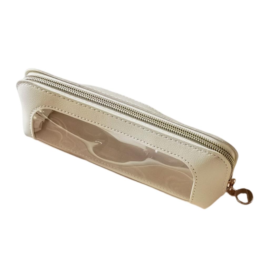 Lightweight Makeup Brush Bag Waterproof Pencil Case Makeup Organizer  for Brushes Lipsticks бежевый