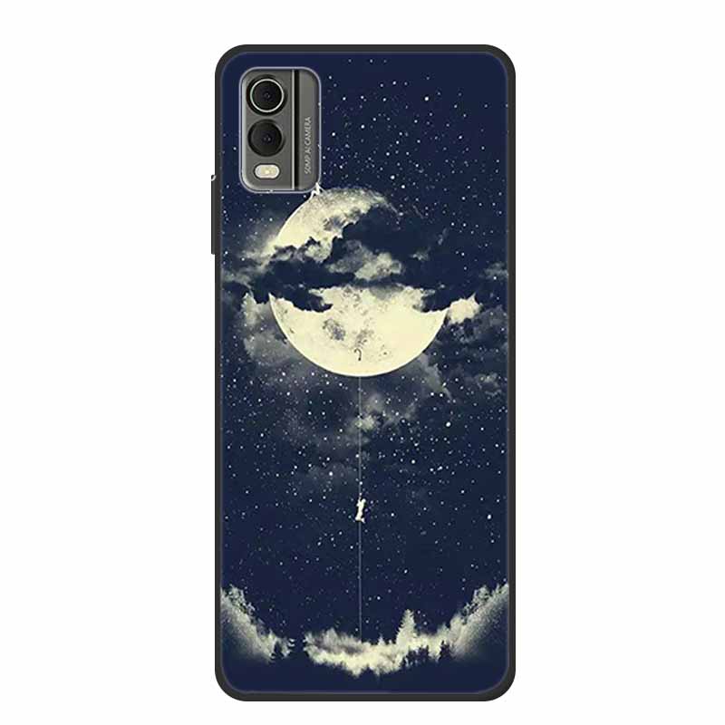 Pentru husă Nokia C32 6,5" Husă spate din silicon moale TPU de lux Carcase pentru telefon pentru NokiaC32 Protector drăguț Rezistent la șocuri Flori Capa