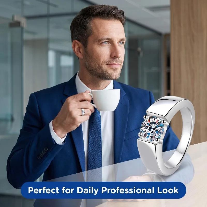1ct D VVS1 Moissanite CopperMan Ring Classics for Man Beautiful Fashion Wedding Engagement Jewelry Party Gifts