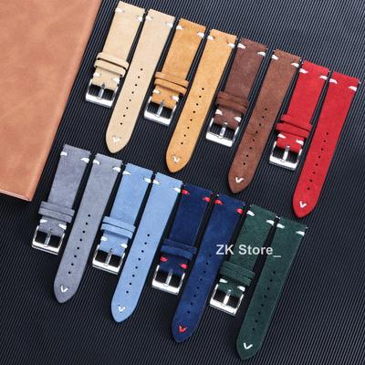 18mm 20mm 22mm Högkvalitativt Mockaläder Vintage Klockarmband för Seiko Klocka Läderarmband Klockarmbandsersättning Sportarmband