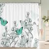 JY01Flower Shower Curtain Bathroom Waterproof Polyester Shower Curtain Floral Printing Curtains for Bathroom Shower with Hooks@1