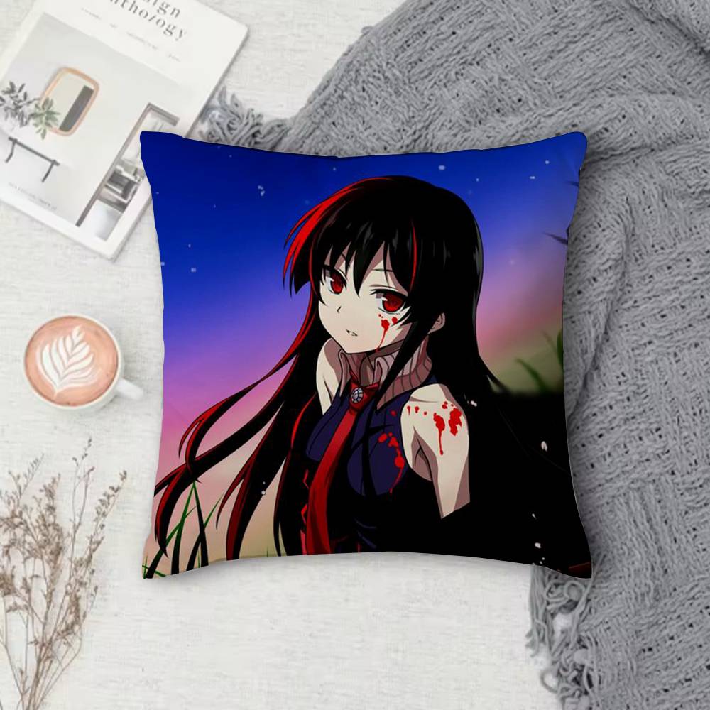 AAkame ga Kill Doublesided Printed Square Decorative Cushion Cover for Sofa Living Room Home Decor