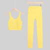 Lulu U-Back Sports Tank & 9-Point Yoga Pants Set with Bare-Feel Push-Up Bra for Women's Fitness