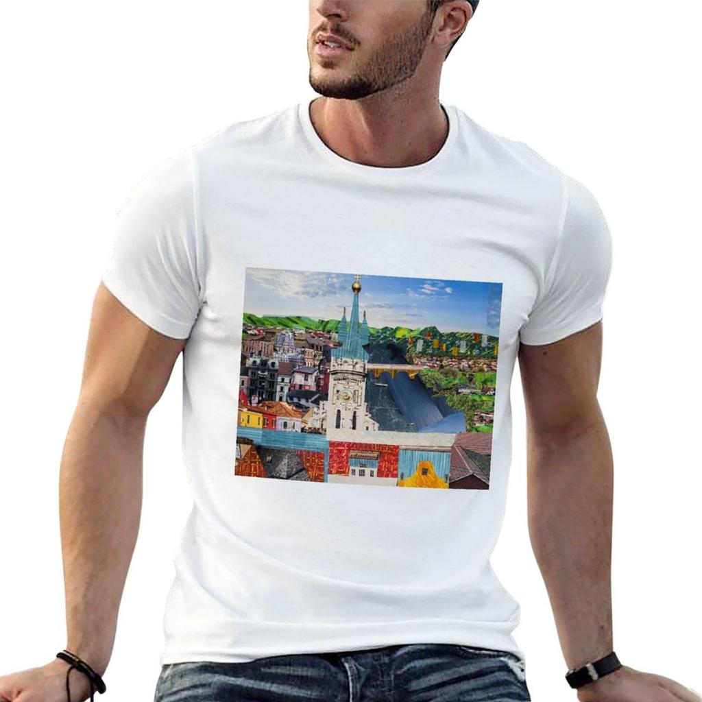 Prague Rooftops Tshirt Gym Wear Breathable Short Sleeve Tee
