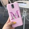 For Samsung Galaxy S5 I9600 Phone Case Flower Initial Alphabet Case For Samsung S5 Neo S 5 G900 G903F SM-G900F Soft Silicon Case