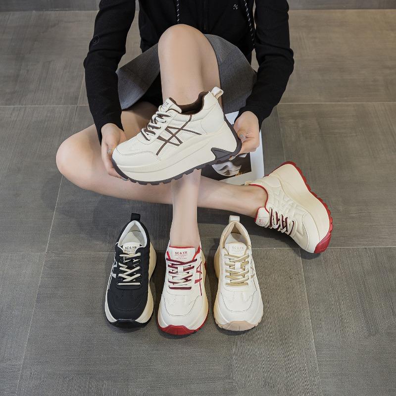 Autumn Women's Shoes Shoes Heightened Casual Fashion Bread Shoes Versatile Platform Female Students