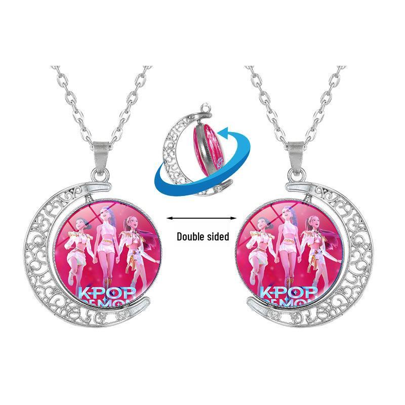 

Двустороннее вращающееся ожерелье с подвеской в виде луны - K-POP Демон Хантер Трио Ювелирные изделия