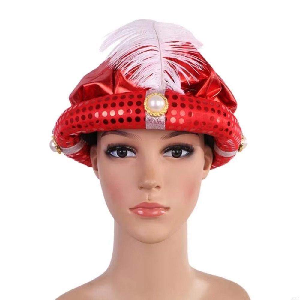 Performance Props Indian Cap Headpiece Arab Headwear Party Hat Sultan Turban Hats Cosplay Carnival