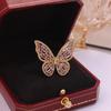 New Sight New Fashion Brand Jewelry Zirconia Butterfly Engagement Rings for Women Gift Adjustable Open Wedding Rings
