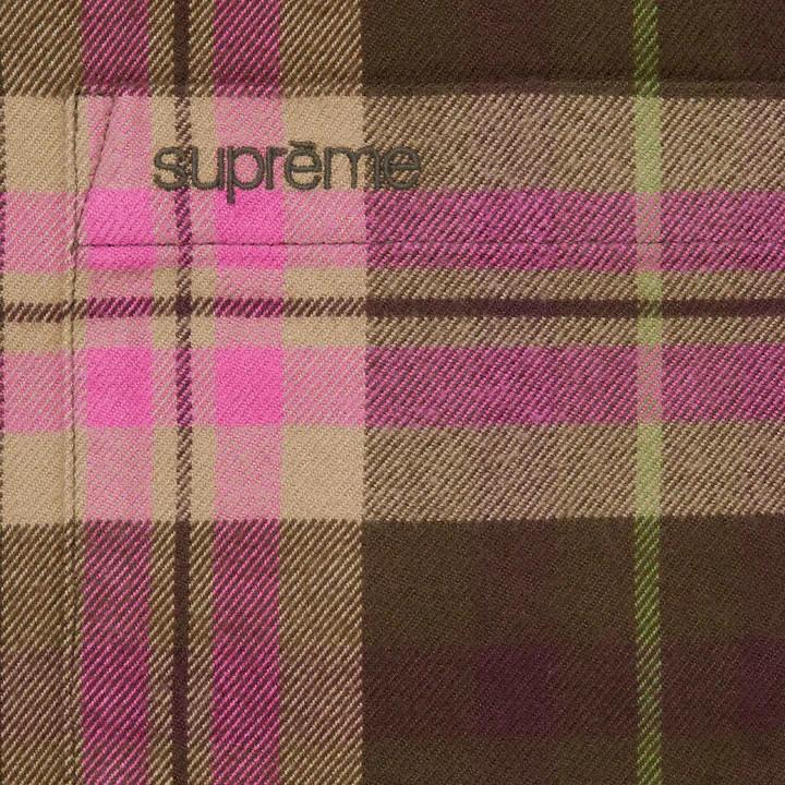 Supreme Plaid Flannel Shirt Brown