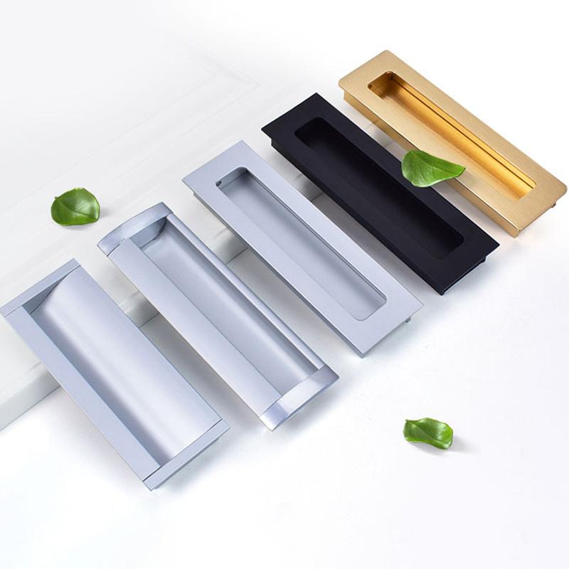 Alloy Embed Door Knobs Kitchen Cabinet Cupboard Door Drawer Hidden Dresser Pull Handles Furniture Hardwre Accessory