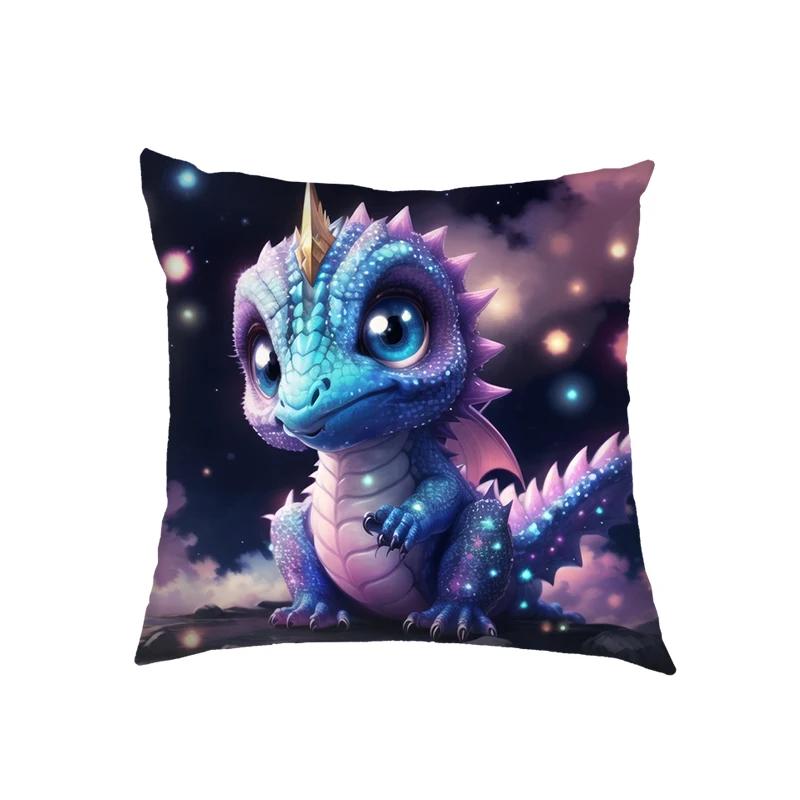 Niedliche Drachenbaby Kissenbezüge Fantasy Elfenmädchen Kissenbezüge Heimdekoration Schlafzimmer Büro Kissenbezug Zierkissenbezug Geschenk